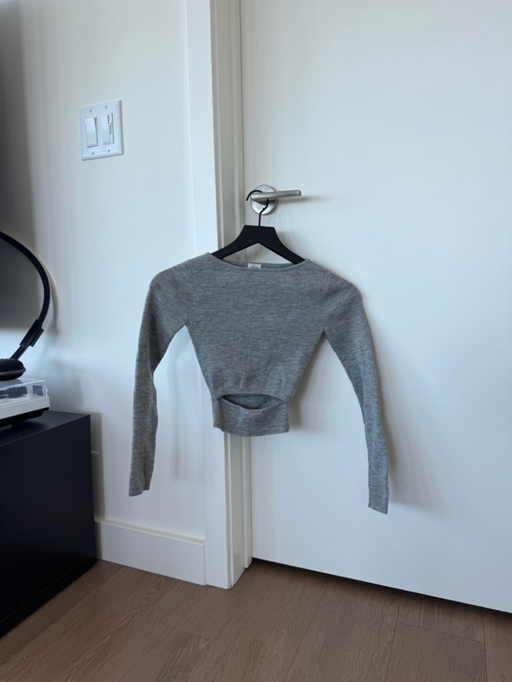 Wilfred Light Gray Ribbed Knit Top